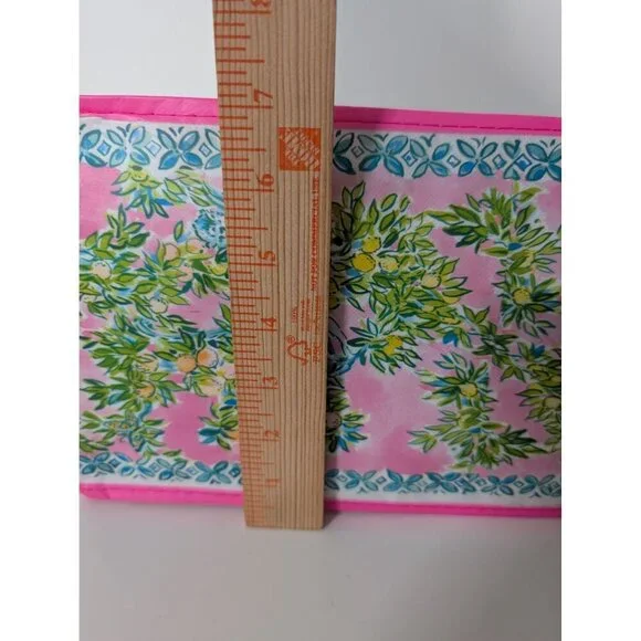 Lilly Pulitzer Reusable Shopping Bag Pink Vinyl Top Handle Tote Lightweight - Picture 9 of 9